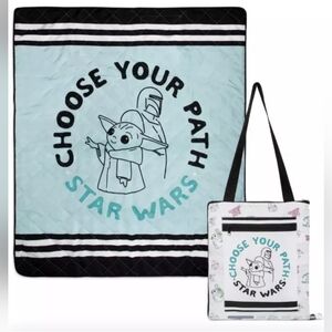 NWT, Disney, Star wars\ Mandalorian, picnic blanket w/ tote-" choose your path"
